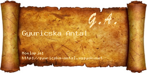 Gyuricska Antal névjegykártya